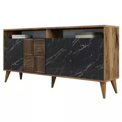 Casetieră Trendy Milan 160, Nuc, Marmura Neagra 160x78x35cm