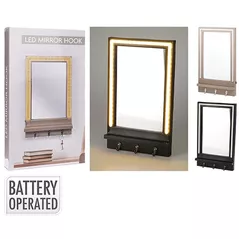 Oglindă baie Promstore 56399 Oglinda de perete 42x25x5.5cm, cu LED iluminare