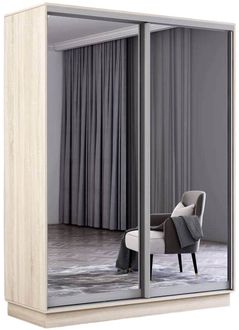 Dulap Mobildor-Lux Fox uși glisante din oglinzi (150x60x200H cm) Sonoma