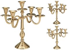 Свеча Promstore 25847 Sfesnic metalic pentru 5 lumanari 30cm, Gold