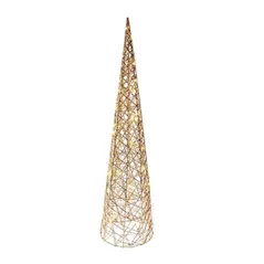 Figurină cu lumină Promstore 49085 Figurina luminoasa Brad-piramida, 40LED, 80cm, aurie