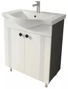 Dulap pentru lavoar Mashtab 12128 Palma (Basic) cu 2 uși 650x370x850 Alb mat-Antracit
