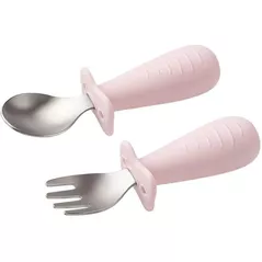 Посуда для кормления BabyOno 1665/02 Lingura si furculita din otel inoxidabil Pink
