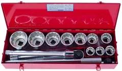 Set de unelte de mână King Tony 8015SR набор 1" торцевых головок 12 гран. дьюймовых и принадлежностей, 14 пр.