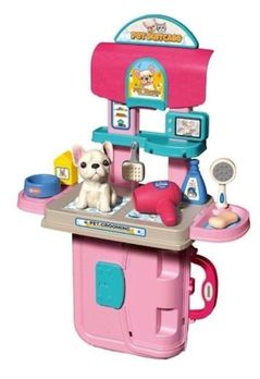 Игровой комплекс для детей Optmarket 202016989 Ветеринарная клиника 3в1 розовая