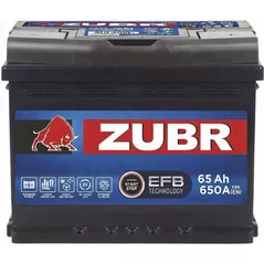 Автомобильный аккумулятор Zubr EFB 65Ah R+
