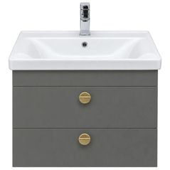 Шкаф под умывальник Mashtab 12636 Diplomat (Sava) suspendat cu 2 sertare 650x470x580 Antracit-Mokka