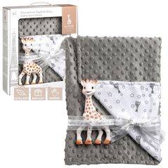 Lenjerie de pat pentru copii Sophie la Girafe 850740 Set Paturica + jucărie Girafa Sophie