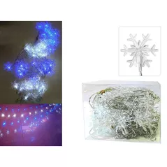 Гирлянда Promstore 35380 Огни новогодние Снежинки 56LED 3Х0.4m, белый/синий
