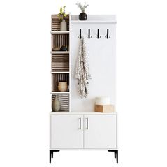 Mobilă pentru antreu Trendy Viyana D, Alb, 90x200x35cm (GTR001347)