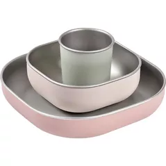 Seturi pentru hrănire bebelușilor Beaba B913637 Set de masa din otel inoxidabil Cotton Candy
