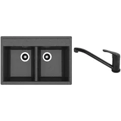 Мойка кухонная со смесителем Dr.Gans Astra 780 + SanDonna F 1066 negru