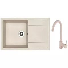 Мойка кухонная со смесителем Dr.Gans Techno 860 + SanDonna F 7073 bej