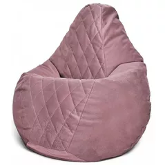 Fotoliu BeanBag BeanBag BM6149, Кресло Груша из велюра Maserrati "Romb", XXL, пудровый