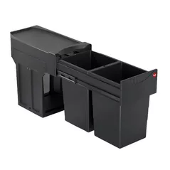 Coș de gunoi Hailo 3666851 Tandem 15/15 Black Edition