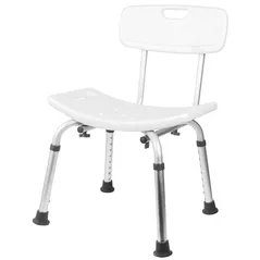 Scaun de baie si duș Bisk 07657 Scaun dreptunghiular cu speteaza PRO alb