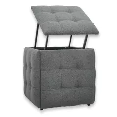 Пуф Nex Home Cub Transformer 5 scaune in 1 N54, Graphite Teddy