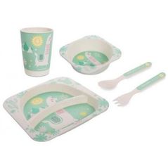 Seturi pentru hrănire bebelușilor Canpol 9/213 Набор бамбуковой посуды 5 элементов Лама