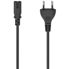 Кабель для IT Hama 223277 Mains Cable With Euro Plug, 2-Pin Plug, Ac Connector C7, 5 M, Black