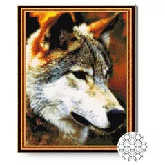 Картина по номерам Art Gallery GA70540 Mozaic cu diamante 40x50cm Lupul fioros