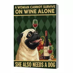 Tablou pe numere Ideyka KHO6809 30x40cm Eco, Poster. Vin si caine