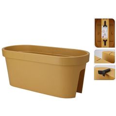 Decor pentru grădină ProGarden 50672 Вазон для цветов с выемкой на перила 60x28x25cm, охра