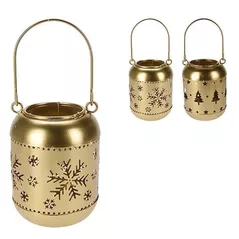 Новогодний декор Promstore 33093 Sfesnic metalic Felinar, 12x16cm, auriu