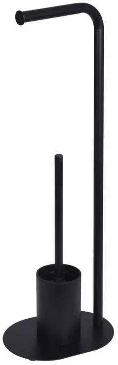 Аксессуар для туалета Bisk 08309 Suport stationar p/u hartie igienica cu perie WC NERO