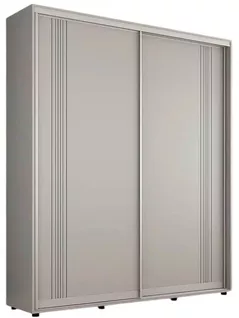 Шкаф Mobildor-Lux Compact uși glisante PAL cu ornament linii (180x45x240H cm) Grey