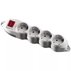 Розетка электрическая Mono Electric Групповая розетка 4P с белым выключателем Orion