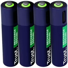 Аккумулятор Trust TR25671 USB-C Rechargeable Battery AA A 500 mAh, 4 Pack