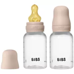 Поильник BIBS 5116244 Set 2 biberoane din plastic Blush cu tetina din latex flux lent, 150ml