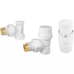 Запорная арматура Ferro Кран угловой для батареи двусторонний 1/2" ZTM31WH термостатический