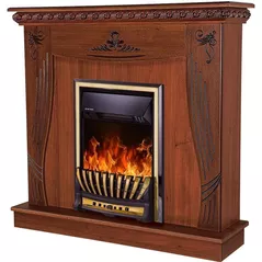 Șemineu electric ArtFlame Napoli & Meridian, 1035x1100x300 mm, Nuc inchis