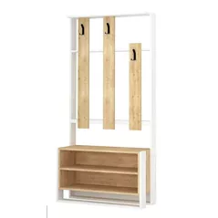 Mobilă pentru antreu Trendy Chester Alb, Stejar, 90x180x36cm (GTR001330)