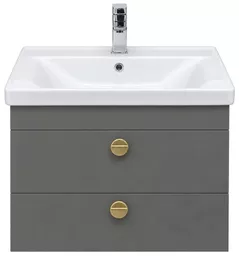 Dulap pentru lavoar Mashtab 12636 Diplomat (Sava) suspendat cu 2 sertare 650x470x580 Antracit-Mokka