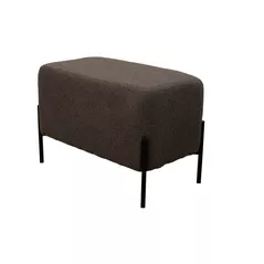 Пуф Nex Home Bancheta Teddy, picioare metal, 63x34x42cm, 54 Gri inchis