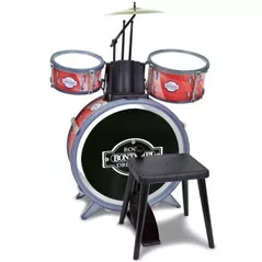 Музыкальная игрушка Bontempi 514506 Барабанная установка 4 предмета со стулом и 2 палочками
