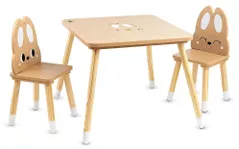 Set de mobilier pentru copii Moni Cute Bunny din lemn si MDF