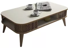 Журнальный столик Trendy Эйлюль, кремовый 105x34x60 см