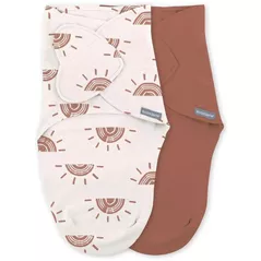 Accesoriu pentru înfășat Ity by Ingenuity 17381-072 Set 2 sisteme de infasat SwaddleMe Monogram, 0-3 luni, 1.0 TOG, Rising Sun