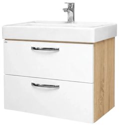 Dulap pentru lavoar Mashtab 11356 Agat cu 2 sertare 70cm Alb-Sanoma