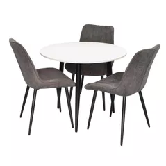 Set masă și scaune Evelin di Costacurta стол DT-404-3B + 3 стула YTC-055B Dark grey