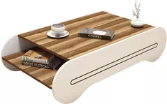 Журнальный столик Trendy Cool, орех, белый 120x30x63 см