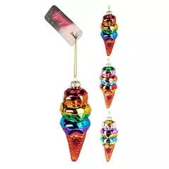 Новогодний декор Promstore 23355 Decoratiune pentru brad din sticla "Inghetata" 13cm