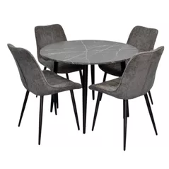 Set masă și scaune Evelin di Costacurta стол DT-402-6B + 4 стула YTC-055B Dark grey