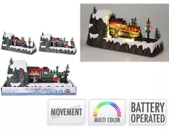 Decor de Crăciun și Anul Nou Promstore 12730 Suvenir LED de Crăciun Tren, 32x12x16cm