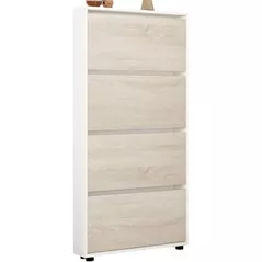 Полка для обуви Mobildor-Lux Leo Slim 80x16x164H cm White/Sonoma