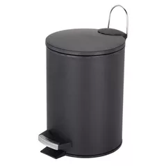 Coș de gunoi Bisk 07514 cu pedala 3L BASIC negru-mat