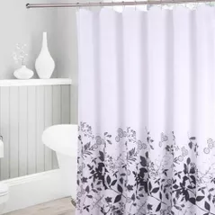 Perdea de duș Hydro S Bella, alb/gri/negru